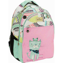 Hallmark Paper Cloth Cat Σχολική Τσάντα Πλάτης Δημοτικού Πολύχρωμη 333-05031