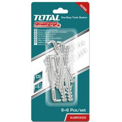 TOTAL WJSPK5032 Σετ Στραβόκαρφα Βιδωτά με Βύσματα 5mm