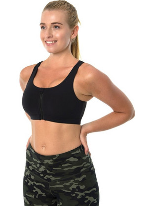 Beachbody Align Front Zip Αθλητικό Μπουστάκι με Μέτρια Στήριξη Μαύρο 122589-001