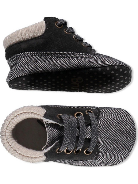 Brums Herringbone Ankle Βρεφικά Μποτάκια Αγκαλιάς Μαύρα 163BDLP003-878
