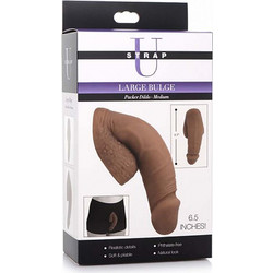 Strap U Bulge Soft Packer Penis Ρεαλιστικό Dildo με Όρχεις 10.7cm Καφέ