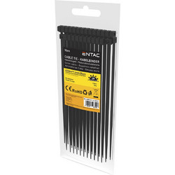 Entac Cable Tie 7.6mm X 450mm Black - Πλαστικά δεματικά καλωδίων 50 τεμάχια