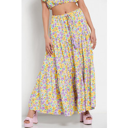Funky Buddha Μακριά Φούστα Υφασμάτινη Ψηλόμεση Πλισέ Floral FBL007-107-14