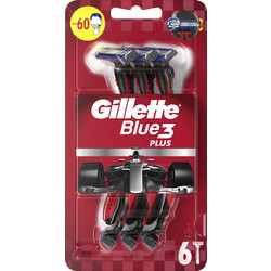 Gillette Blue 3 Plus Red Blister Ξυραφάκι μιας Χρήσης με 3 Λεπίδες & Λιπαντική Ταινία 6τμχ