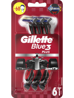 Gillette Blue 3 Plus Red Blister Ξυραφάκι μιας Χρήσης με 3 Λεπίδες & Λιπαντική Ταινία 6τμχ