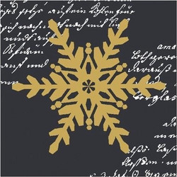 Χριστουγεννιάτικες Χαρτοπετσέτες 24x24cm Χρυσή Χιονονιφάδα 20 τμχ