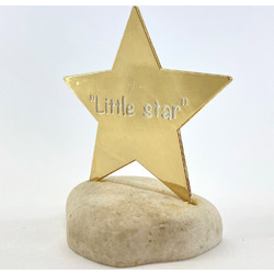 Βότσαλο με Χρυσό Αστέρι Little Star | ΒΑ44, rin-ba44