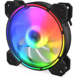 Krux Lunar 120 Case Fan 120mm ARGB με Σύνδεση 3-Pin 4-Pin PWM Black