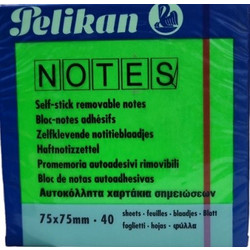Pelikan Αυτοκόλλητα Χαρτάκια Σημειώσεων Φωσφορoύχα 75x75mm Πράσινα 40φ