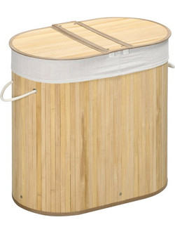 Καλάθι Απλύτων από Μπαμπού με 2 Χώρους 100 Lt HOMCOM 850-220V00ND