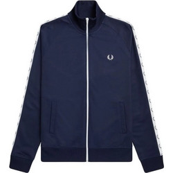 Fred Perry Taped Ανδρική Ζακέτα Φούτερ με Φερμουάρ Navy Μπλε J4620-885