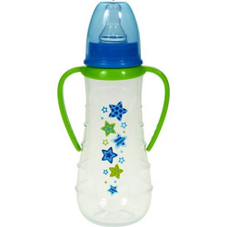 Πλαστικό Μπιμπερό με Θηλή Σιλικόνης Stars Blue Green 250ml