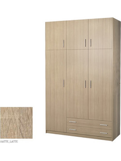 Savvidis Τρίφυλλη Ντουλάπα Ρούχων με Πατάρι Latte 152x60x233cm SV3FNP-LA