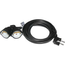 Προέκταση με φις σούκο μαύρο χρώμα 1 αρσενικό & 2 θηλυκά 3m καλώδιο 3x1.50mm - 15-31515231
