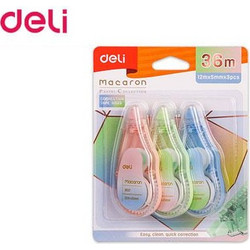 ΔΙΟΡΘΩΤΙΚΑ DELI Διορθωτική Ταινία Macaron 3 Τεμαχίων 5mmx12m Ασσορτί