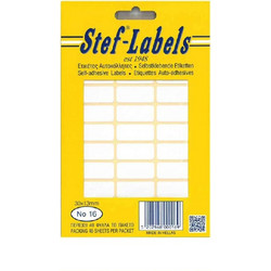 Stef-Labels - Ετικέτες Αυτοκόλλητες No16 13x30mm Πακέτο 40φ. (30 Ετικέτες/Φύλλο) 800016