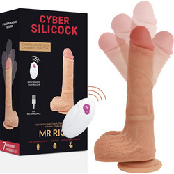 Cyber Silicock Mr Rick Ρεαλιστικός Δονητής για Ζευγάρια με Τηλεχειριστήριο 21cm Flesh