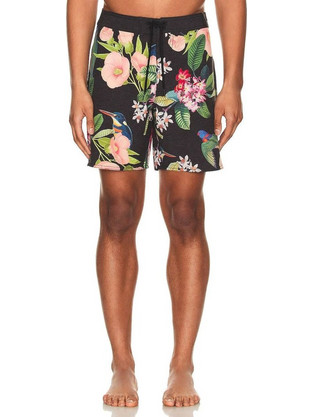 Roark Ανδρικό Μαγιό Σορτς Floral Μαύρο RB432-BLK