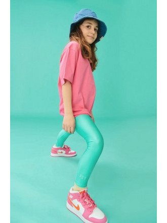 PCP Kiddo Jacqueline Shiny Leggings In Aqua - Παιδικό Βεραμάν Γυαλιστερό Κολάν