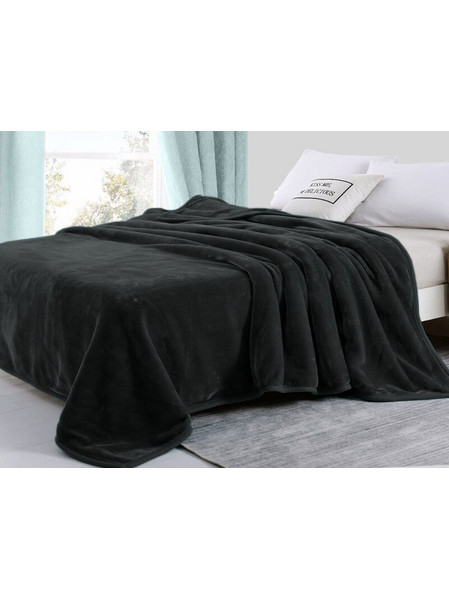 Κουβέρτα Υπέρδιπλη Βελουτέ Σκούρο Γκρι Super Soft Γαρύφαλλο 220x240