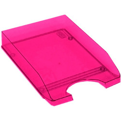 METRON ΔΙΣΚΟΣ ΓΡΑΦΕΙΟΥ ΠΛΑΣΤΙΚΟΣ 26x35x6.5cm FLUO ΔΙΑΦΑΝΟ ΚΟΚΚΙΝΟ