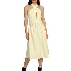 Kendall + Kylie Midi Καλοκαιρινό Βραδινό Φόρεμα Λευκό KKW3813014