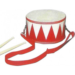 Papercraft Wooden Drum 10x20x20cm RedΚωδικός: 23902
