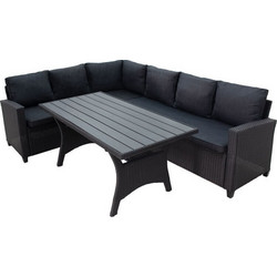 Pakoworld Merano Σετ Σαλόνι Κήπου Rattan 2τμχ Μαύρο 219-000009