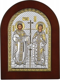 Prince Silvero Εικόνα Άγιος Κωνσταντίνος & Αγία Ελένη Ασημένια 15x21εκ.Κωδικός: 24516447