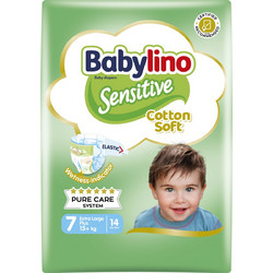 Babylino Sensitive Cotton Soft Πάνες No7 15kg+ 14τμχ