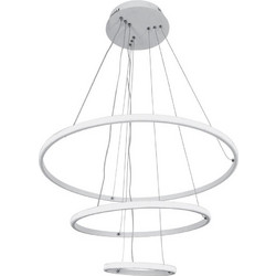 Vito Trio 2025960 6972538045485 Κρεμαστό Φωτιστικό Οροφής LED με Φυσικό Λευκό Φως Λευκό Φ40cm