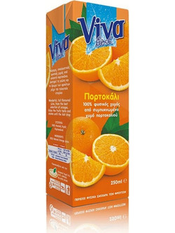 ΧΥΜΟΣ VIVA ΠΟΡΤΟΚΑΛΙ 100% ΦΥΣΙΚΟΣ ΧΥΜΟΣ 250ml