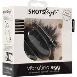 Shots 10 Speed Remote Vibrating Egg Small Δονητής Egg για Ζευγάρια με Τηλεχειριστήριο Μαύρος