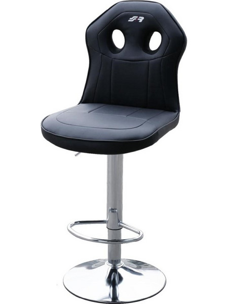 Simoni Racing ΚΑΡΕΚΛΑ ΠΑΓΚΟΥ BLACK OFFICE STOOL ΜΑΥΡΗ ΟΙΚΟΛΟΓΙΚΟ ΔΕΡΜΑ 360ΜΟΙΡΩΝ & ΡΥΘΜΙΖΟΜΕΝΟ ΥΨΟΣ 98-118cm SIMONI RACING - 1 TEM. SRSTOOL