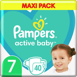 Pampers Active Baby Maxi Πάνες No7 15kg+ 40τμχ