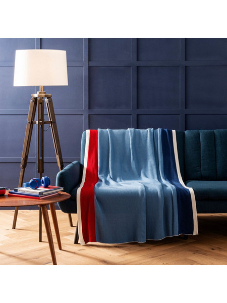 Ριχτάρι Πολυθρόνας Πλεκτό Tommy Hilfiger Newport Γαλάζιο 130x170