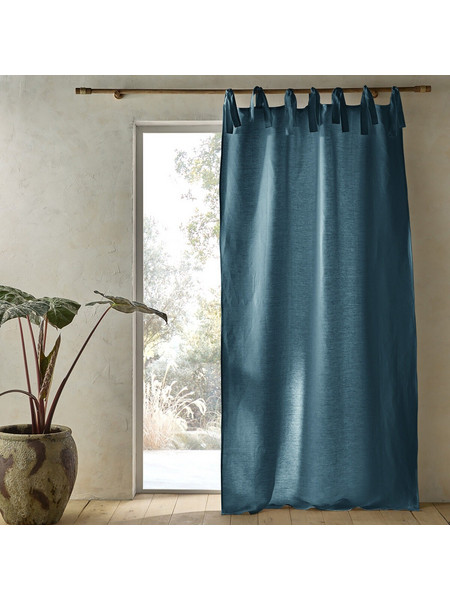 Λινό ριντό με επένδυση και φιογκάκια 140x180 cm