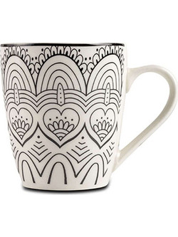 Κούπα Maya 10-099-356 350ml White-Black Nava Πορσελάνη