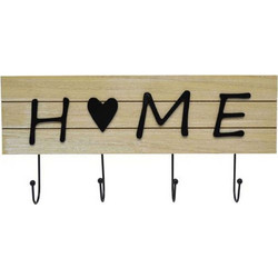 Κρεμάστρα 4 Θέσεων Home 821143 40x4,5x19cm Natural-Black Ankor Ξύλο