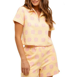 ΠΟΥΚΑΜΙΣΟ RUT & CIRCLE LEIA TERRY PINK FLOWER YELLOW RUT&CIRCLE