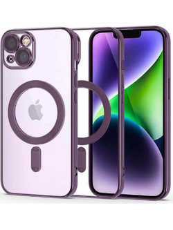 Tech-Protect Magshine Back Cover Transparent / Purple (iPhone 14)