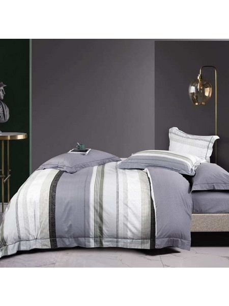 ΠΑΠΛΩΜΑΤΟΘΗΚΗ ΥΠΕΡΔΙΠΛΗ ΣΕΤ 3ΤΕΜ (LINEN ΓΚΡΙ) - BOREA HOME 220x240 + (2) 50x70 LINEN ΓΚΡΙ / 100% ΒΑΜΒΑΚΙ