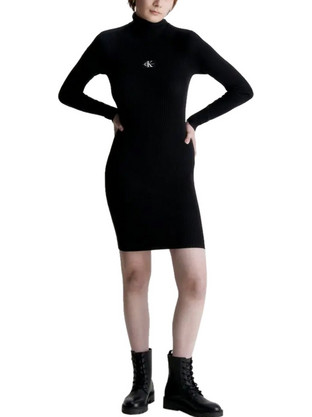 Calvin Klein Mini Καθημερινό Φόρεμα Πλεκτό Μαύρο J20J221690-BEH