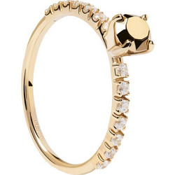 PDPAOLA Essentials Extra Golden Gem Gold Μονόπετρο Δαχτυλίδι από Επιχρυσωμένο Ασήμι AN01-432-14