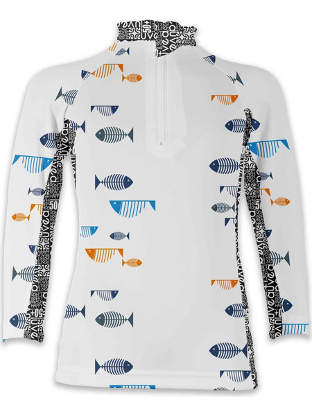 UVEA Biarritz Big Fish Αντηλιακό UV Παιδικό Μαγιό Μπλούζα για Αγόρι Λευκό 200-92