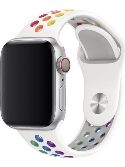 Devia Sport2 Deluxe Λουράκι Δερμάτινο White / Rainbow (Apple Watch 38 / 40 / 41mm)