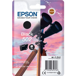 Epson 502 Black Μελάνι Εκτυπωτή Inkjet C13T02V140