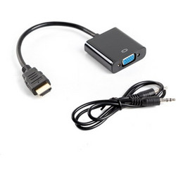 Lanberg AD-0017-BK video cable adapter 0.2 m VGA (D-Sub) HDMI Type A (Standard) Black