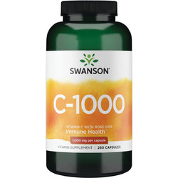 Swanson Vitamin C Rose Hips 1000mg 250 Κάψουλες