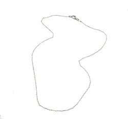 TRIBUTE, 925, ασημένια, καδένα, unisex, 40cm, GOMITOLO 0,8mm με άσπρο, επιπλατίνωμα, χωρίς, νικέλιο,/ΑΣΗΜΙ - 030028801